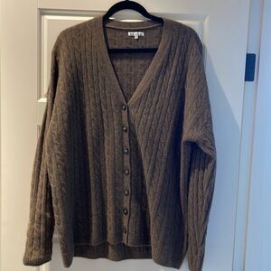 Chocolate Brown Reformation Oversized Cashmere Cardigan